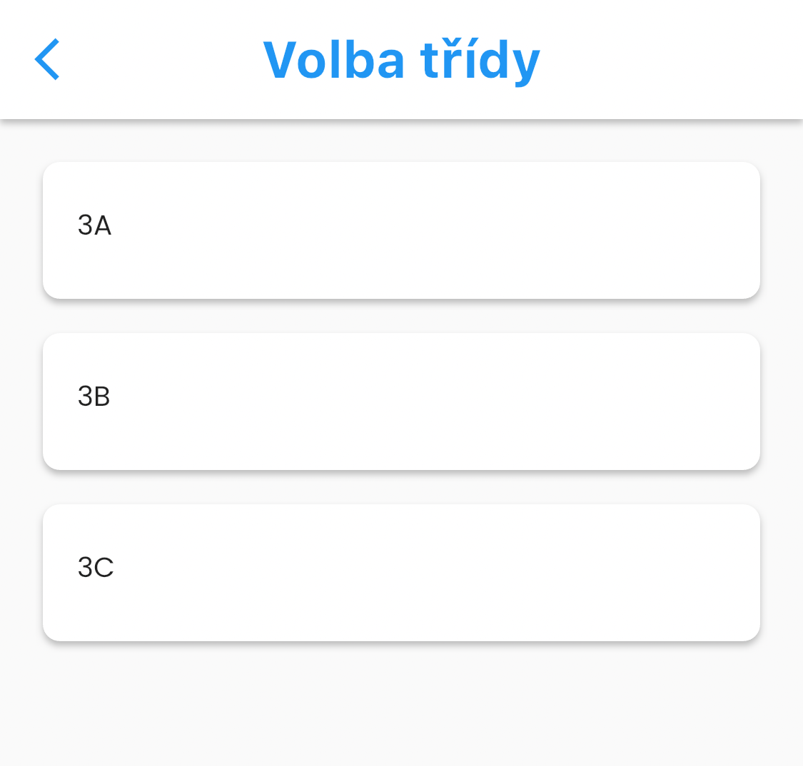 Návod: Volba třídy pro vytvoření plánu EDUnino